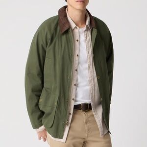 J. Crew Men' Outerwear Cotton-Blend Field Jacket Olive Green Size Large NWT